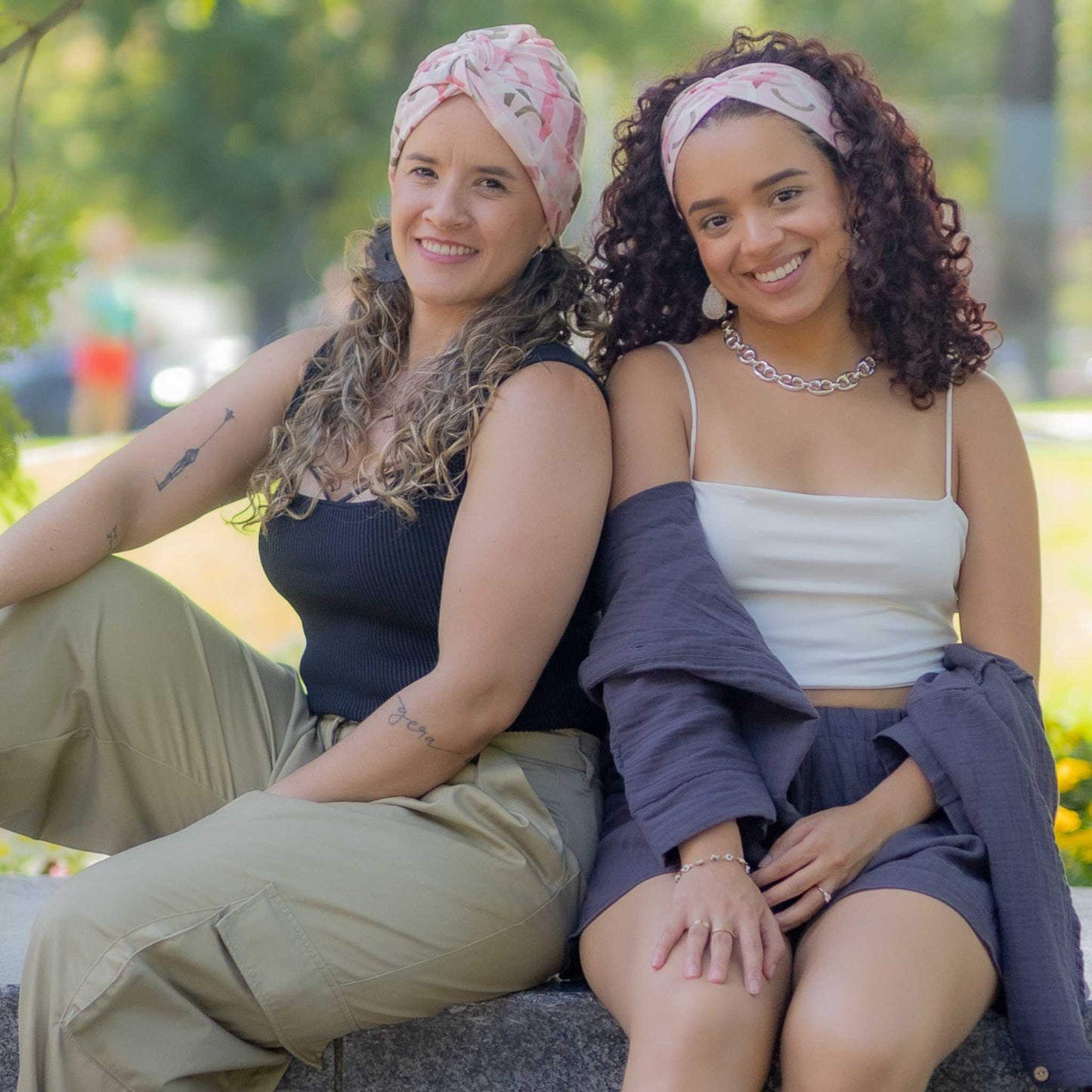 Abstract Pink & Green Turban Hat