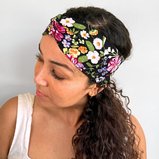 Black Floral Headband