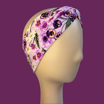 Pansies Floral Headband