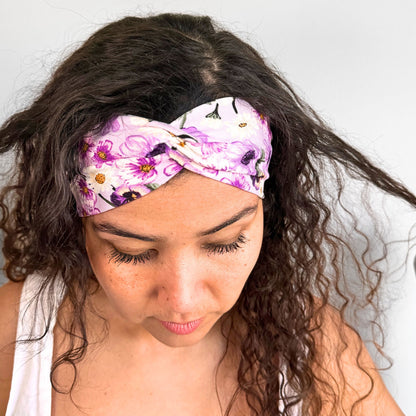 Pansies Floral Headband