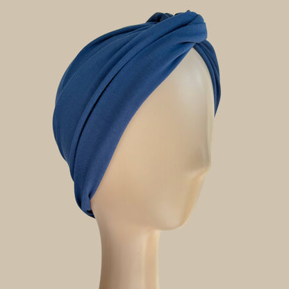 Navy Plain Turban Hat