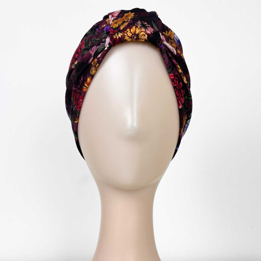 Vintage Flower Turban Bow Cap