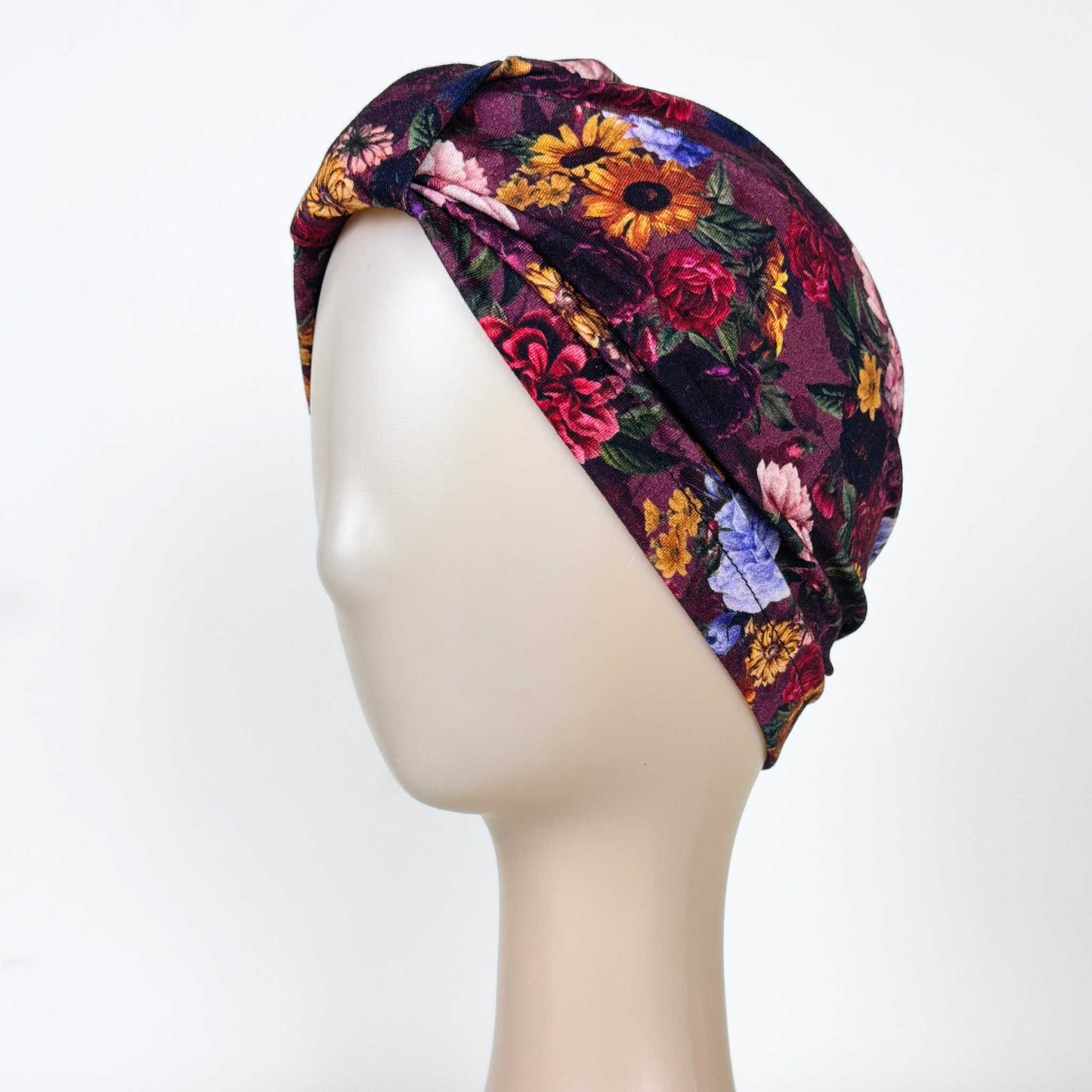Vintage Flower Turban Bow Cap