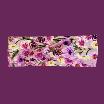 Pansies Floral Headband