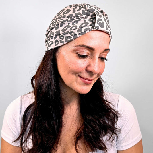 Animal Print Spotted Turban Bow Cap