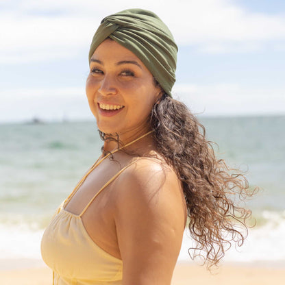 Green Plain Turban Hat