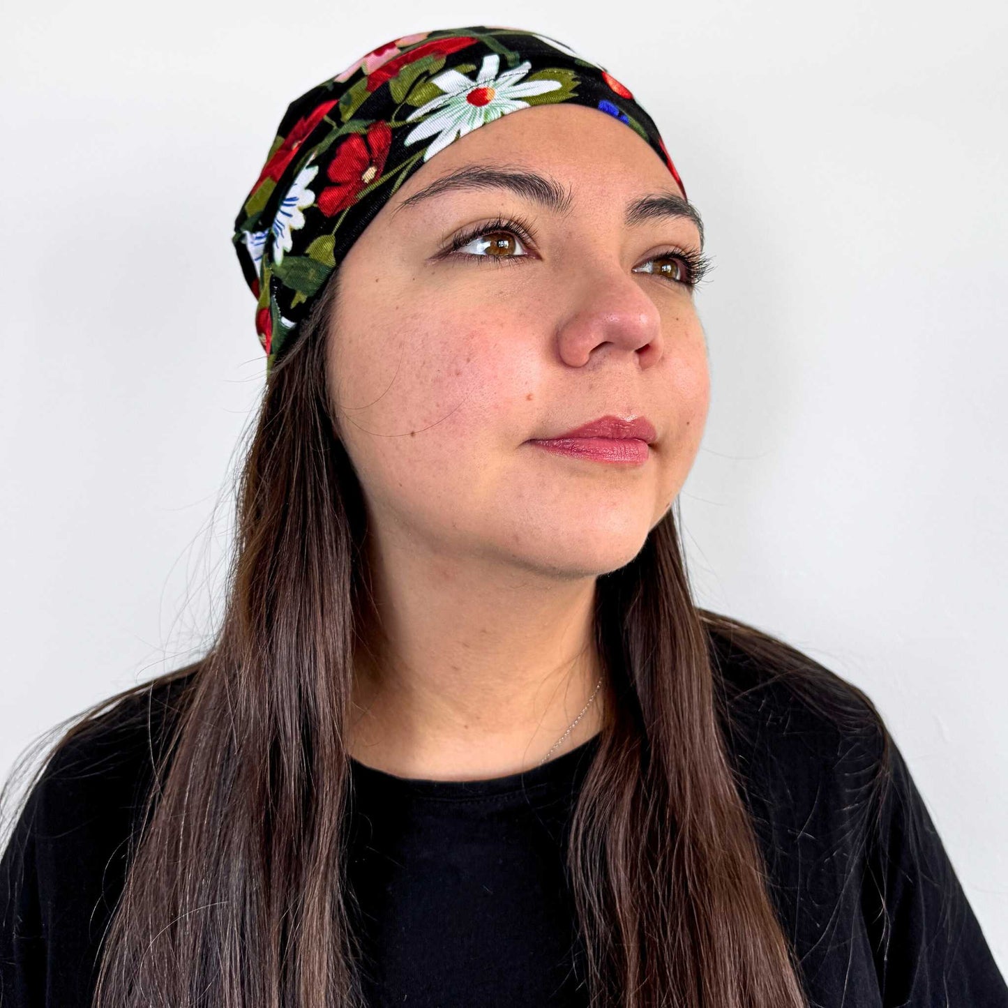 Black Flowers Softie Cap