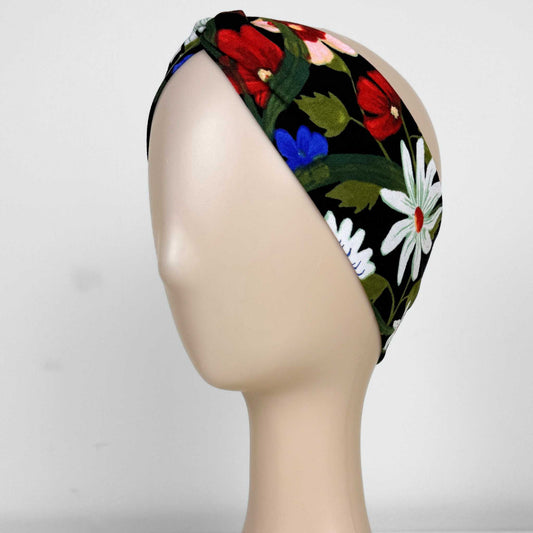 Black Flowers Headband