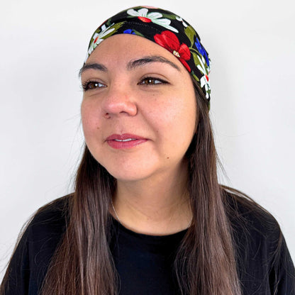 Black Flowers Softie Cap