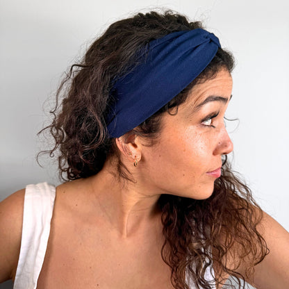 Navy Headband - Eco Light Fabric