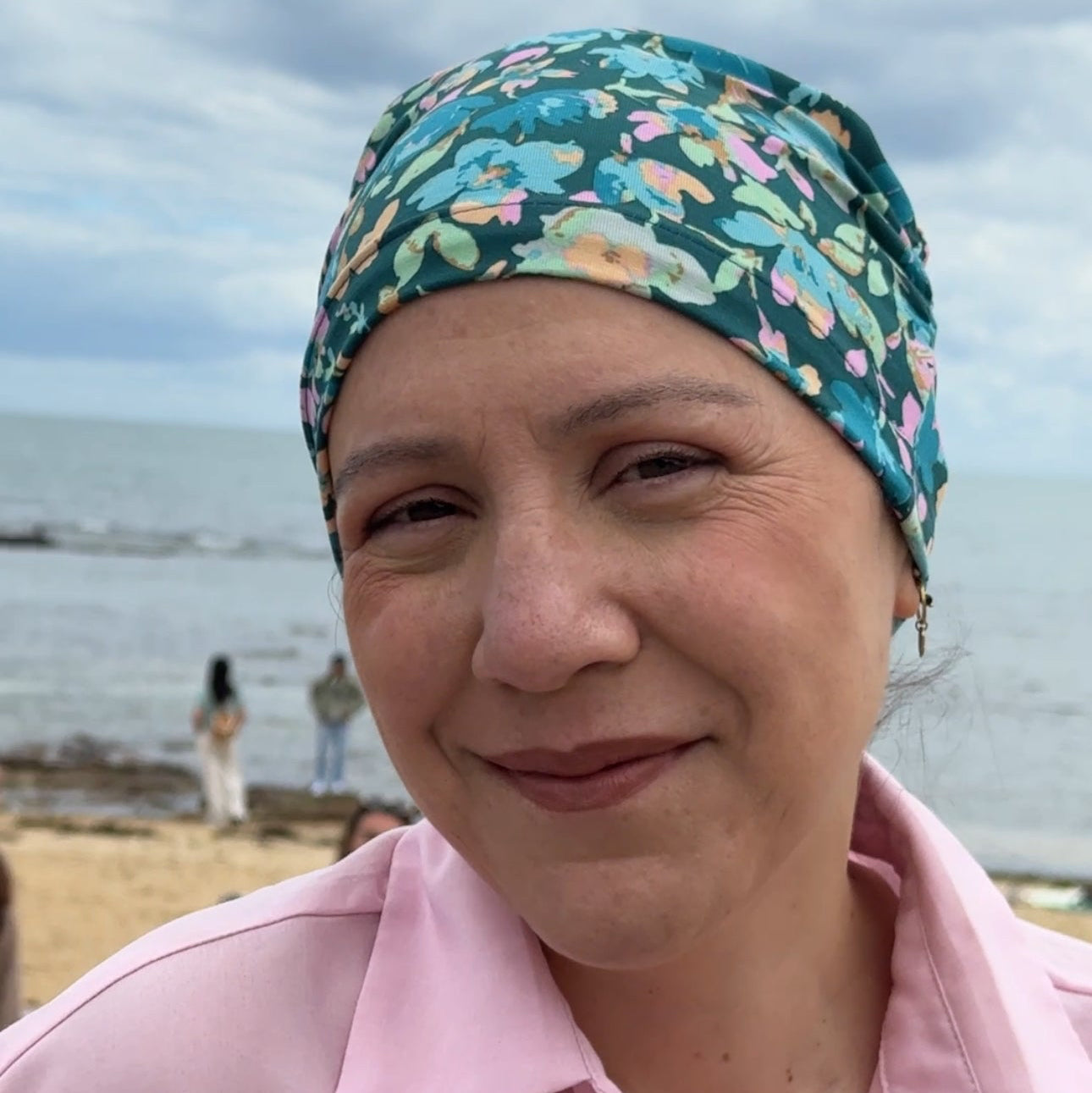 Turquoise Flowers Softie Cap