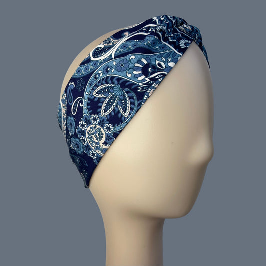 Blue Paisley Headband