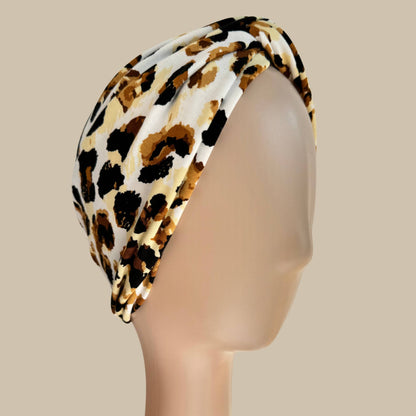 Animal Print Leopard Turban Hat