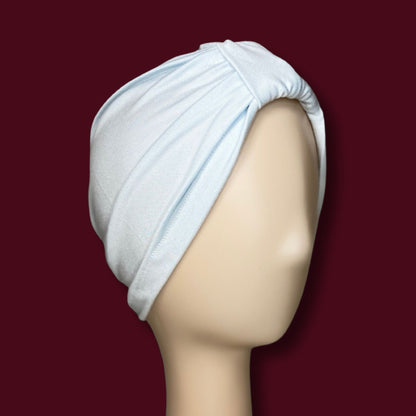 Soft Light Blue Turban Bow Cap