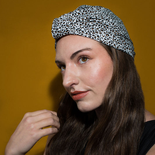 Animal Print Turban Bow Cap