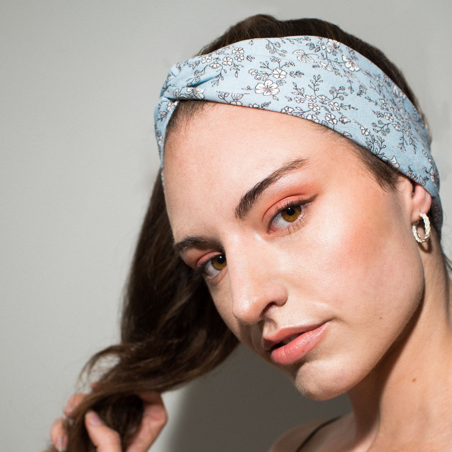 Soft Pale Blue Floral Headband